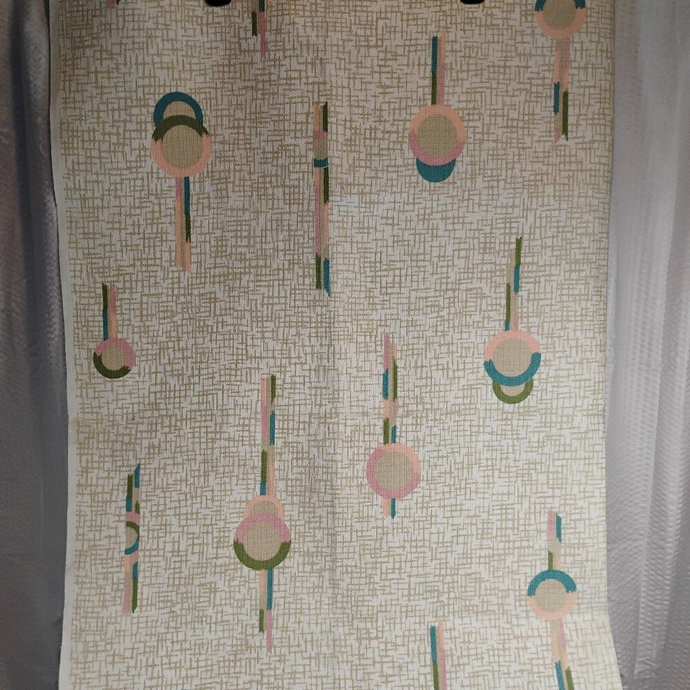 vtg NWT Standard Textile fabric piece 48" x 35" Solar pattern drapery upholstery